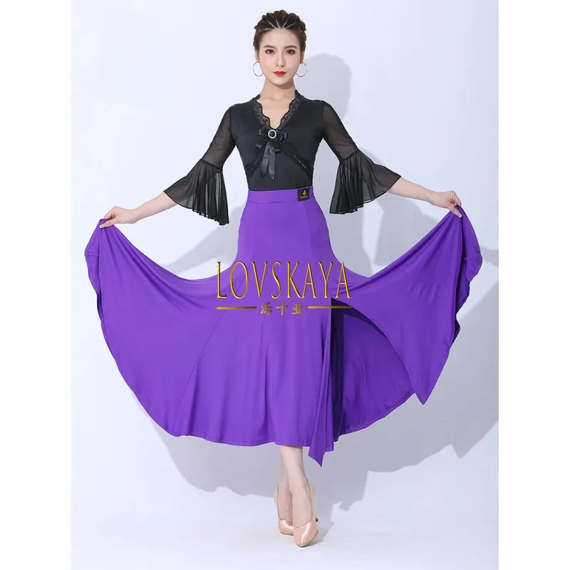 New national standard modern dance dress half body skirt waltz competition dance dress long skirt