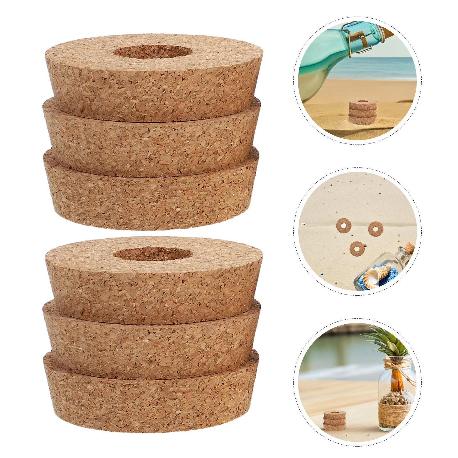 

8Pcs Hydroponic Cork Lids Glass Jar Vases with Hole Plant Propagation Stopper Cork Caps Wood Planter Covers Terrarium Flower