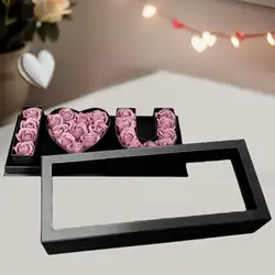 Empty Flower Box Fillable Gift Box i Love U Letter Shaped DIY Floral Packaging for Valentines's Day Party Anniversary Decoration