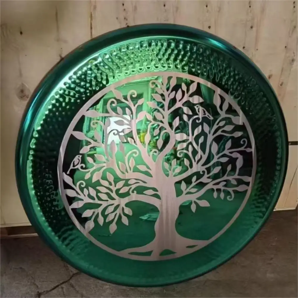 Sound Healing Gongs-Nickel Alloy Gong Green Tree of Life 18