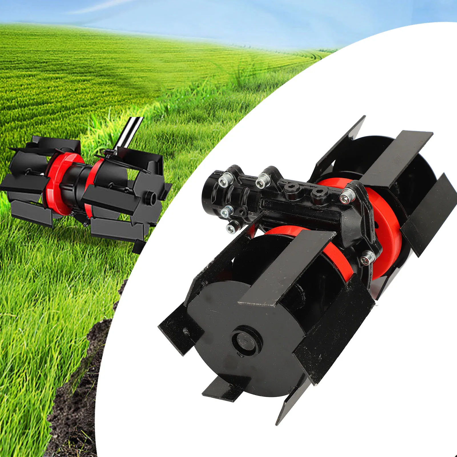 

Weeding Wheel 14cm Weeding Wheel 9 Teeth Straight Blade Universal Lawnmower Accessory Deep Plowing Wheel for Loosening Trenching