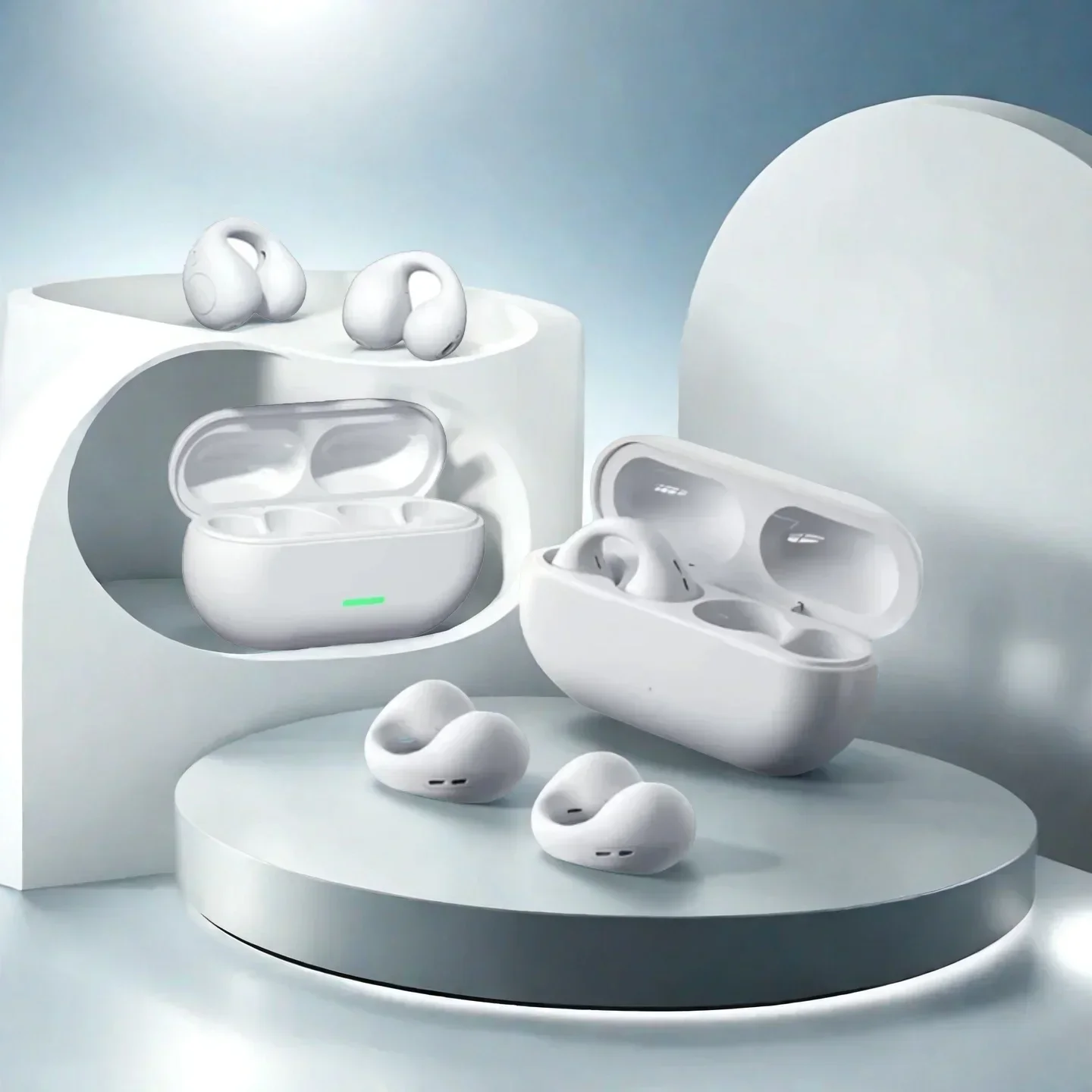 سماعة بلوتوث 5.3 سماعات توصيل الهواء اللاسلكية كليب الأذن الموسيقى إلغاء الضوضاء HD دعوة سماعة ألعاب رياضية