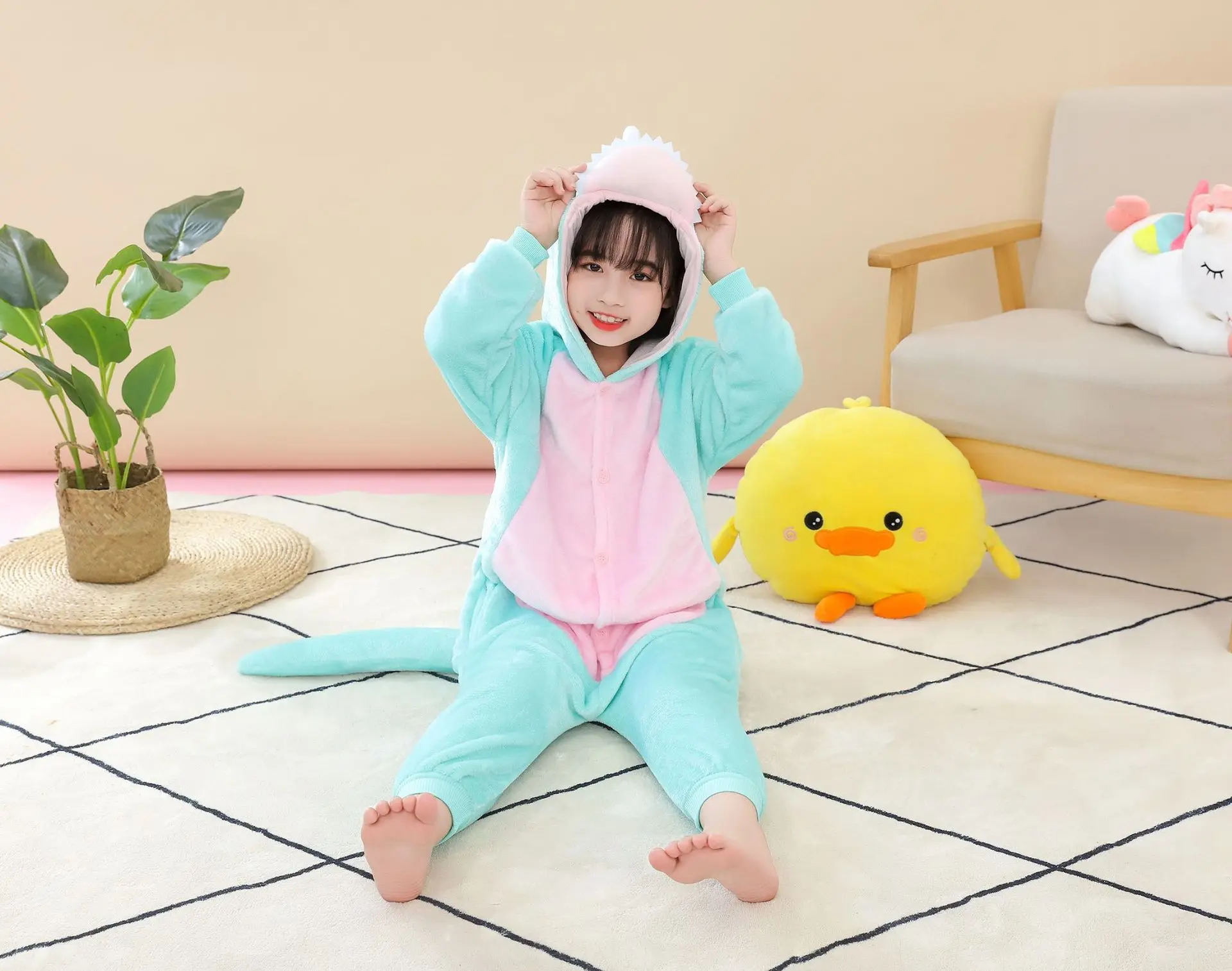 Детские розовые и синие новые милые цельные пижамы для косплея с героями мультфильмов, детские пижамы кигуруми с животными, аниме, милые удобные пижамы для мальчиков и девочек