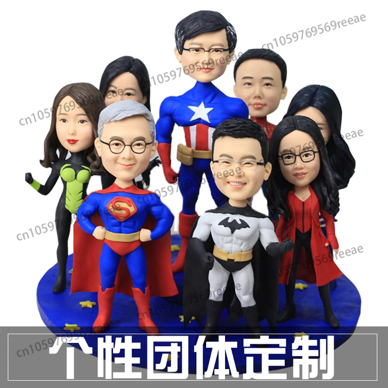 

Custom Surprise Creative Birthday Wedding Gift Clay Figurine Realistic Doll Soft Clay Doll Portrait Team Thoughtful Gift