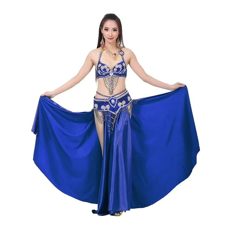 New style belly dance costume S/M/L 3PCs bra & belt & skirt sexy dancing women dance clothes set bellydance Indian wear vl-n55