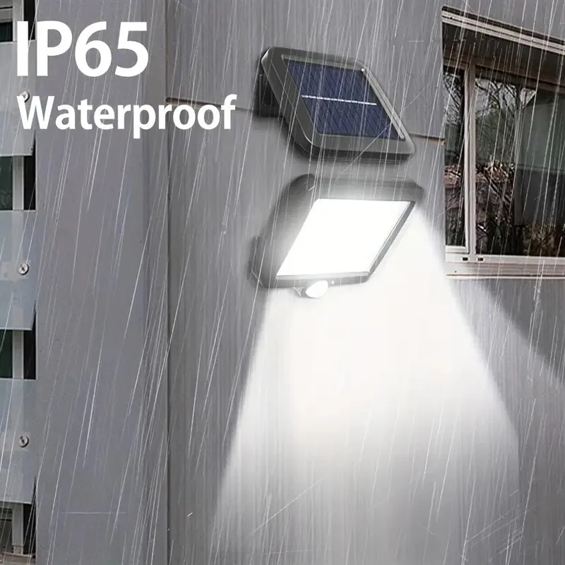 Ooutdoor Solar Split Light 3 Modes 160 LED Solar Wall Lamp with Motion Sensor Remote Control Waterproof Solar Lights for Garden