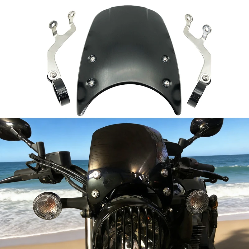 Parabrisas de aluminio para motocicleta, apto para Indian Scout 2015-2020 2017 2018 2019, 39mm-41mm, para Scout Sixty/Scout Bobber