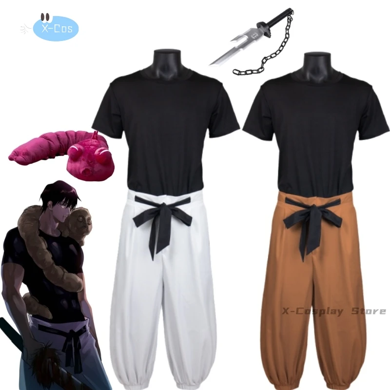 Disfraz de Jujutsu Kaisen Toji Fushiguro para hombre, conjunto de uniforme Fushiguro Toji, Top y pantalón, traje de fiesta de Halloween