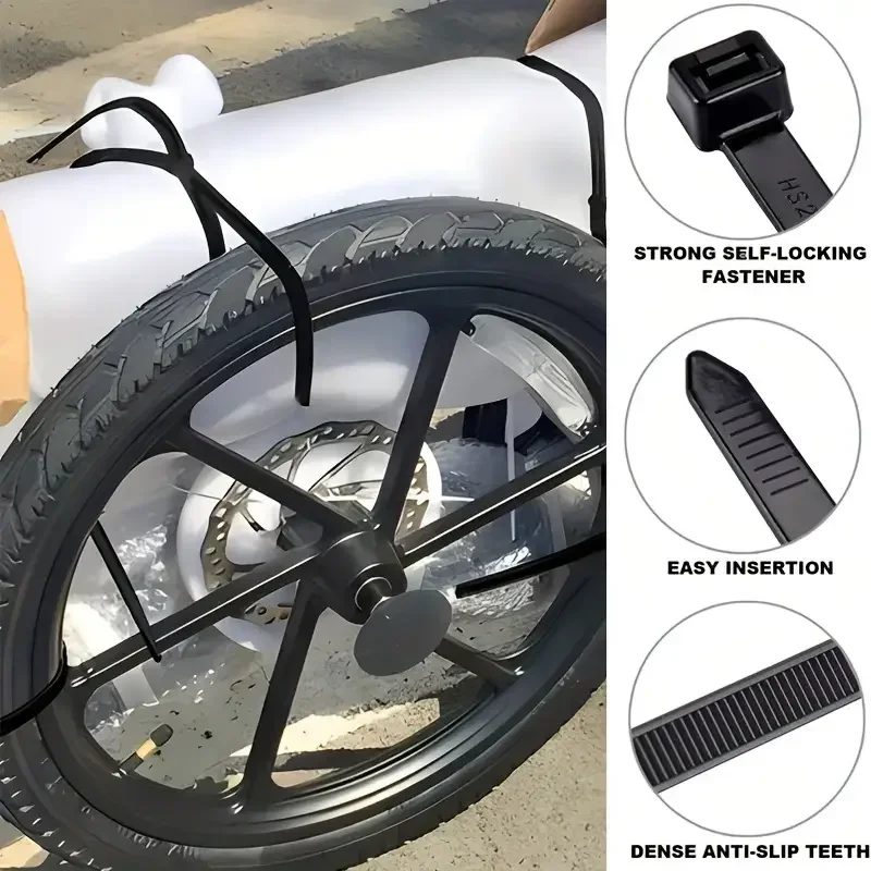 Fascette per cavi in nylon nero resistente da 500 pezzi - Dimensioni versatili per tutte le tue esigenze: 4