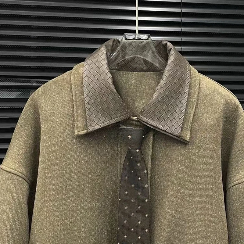 KBQ مجموعة تصميم النمط الكوري للنساء التلبيب كم طويل تقسم زر معاطف عالية الخصر مطوي تنورة ملابس العمل مجموعة الإناث الموضة #4