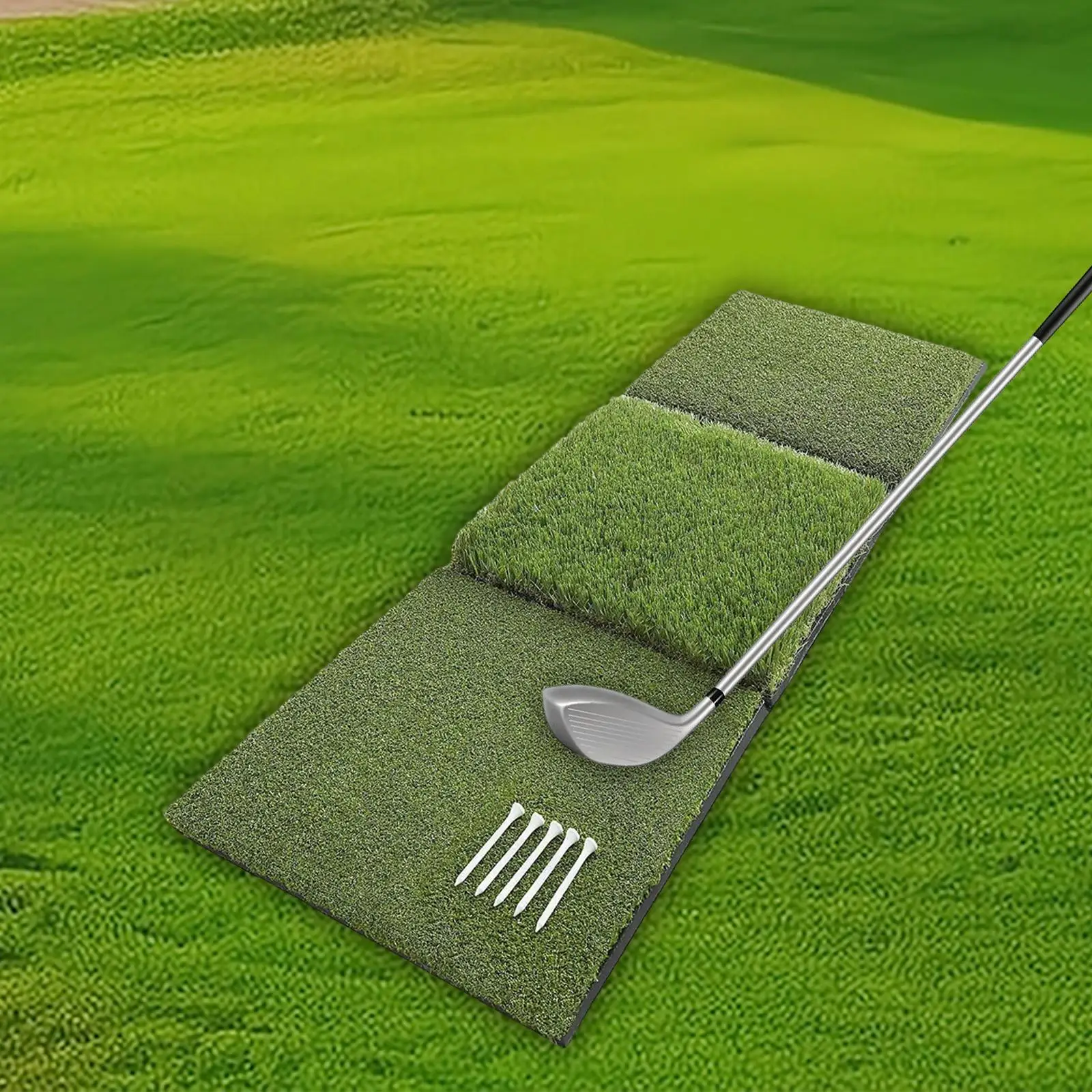 Golf Hitting Mat Foldable with Tees Portable Swing Mat Anti Deformation