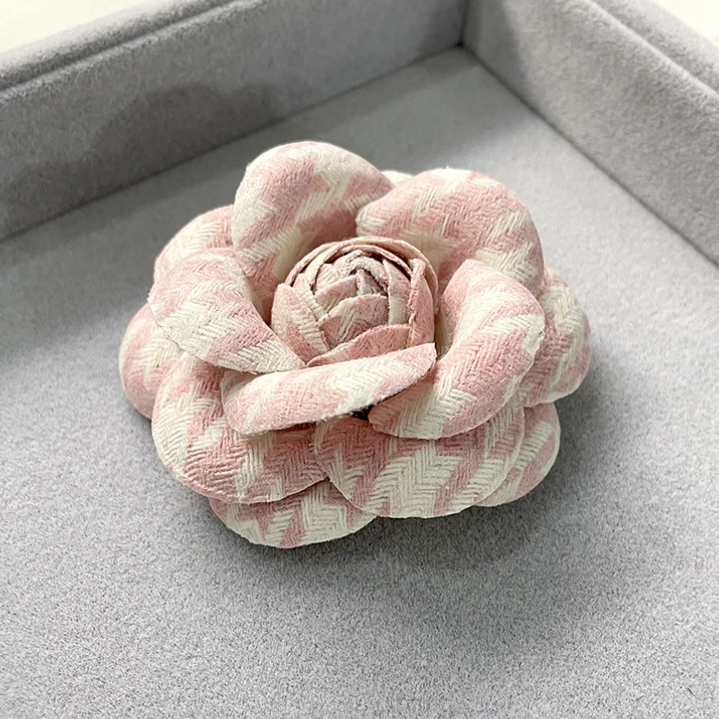 Retro Stoff Kamelie Blume Brosche Pins für Frauen Mode Strickjacke Mantel Corsage Anstecknadel Kleidung Schmuck Accessoires Mädchen – Detail 2