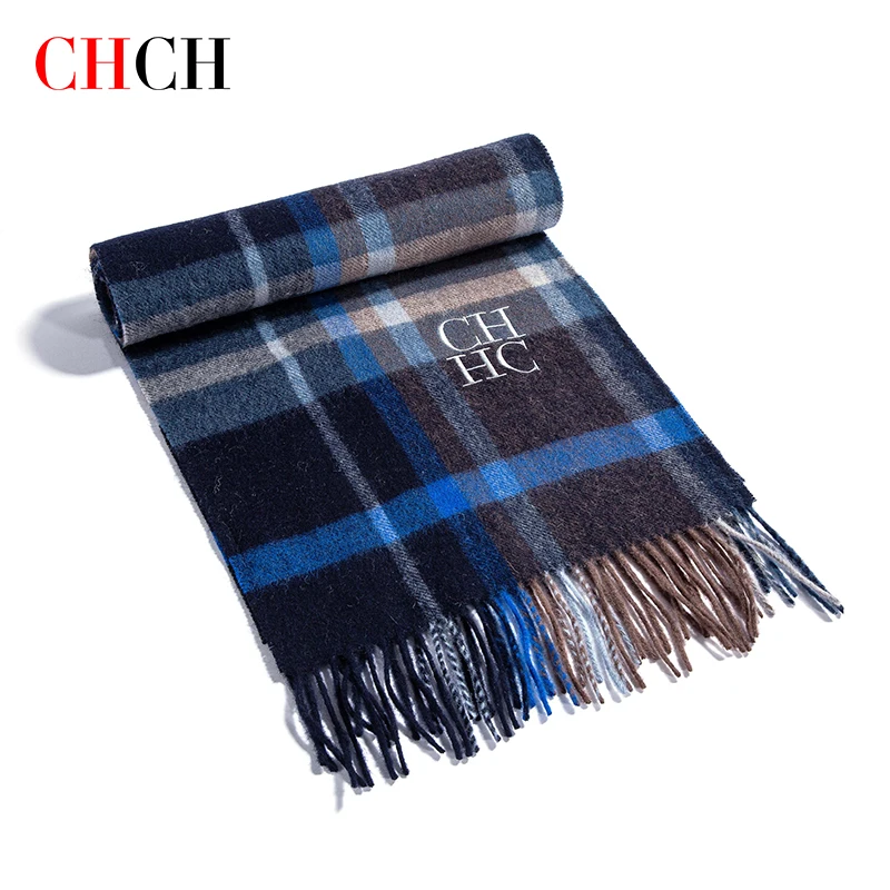 CH Brand Scarf Luxury Design Fashion Warm Wool Multiple Colors Red Gray Brown High Quality Winter Scarf Unisex Scarf Multi-Use