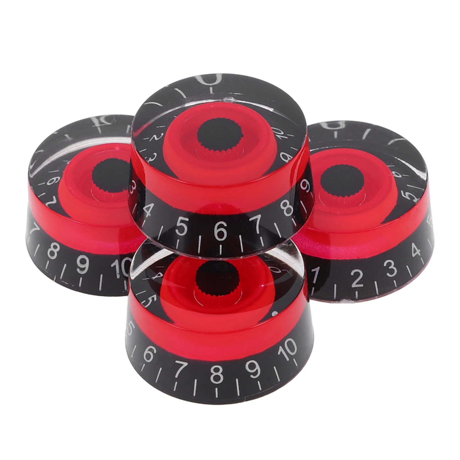 4pcs GD17A Acrylic Effect Pedal Control Amplifier Knobs for Electric Guitar Bass (Black and Red) amp effect pedal