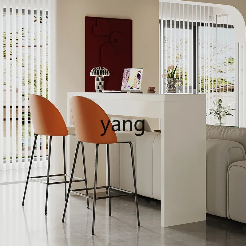 Lmm مكتب طويل طاولة العمل الخشب الصلب ضيق ضوء فاخر بلاطة الصخور طاولة بار أريكة الظهر طاولة طويلة