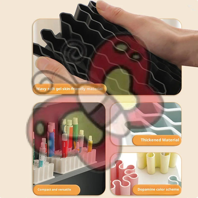Ointment Holder Desktop Ointment Stand Silicone Material Cosmetics Storage Rack Pen Holder Home Ointment Compartment Organizer