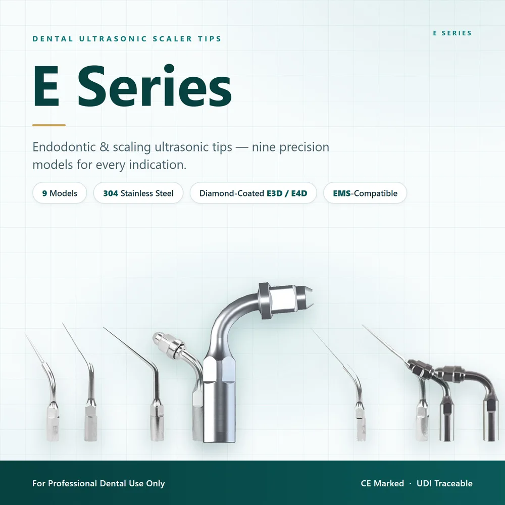 Dental Ultrasonic Scaler Tips E/ED Series Endo Perio Scaling Tip Fit for EMS Woodpecker Satelec Handpiece Stainless Steel 1/5Pcs