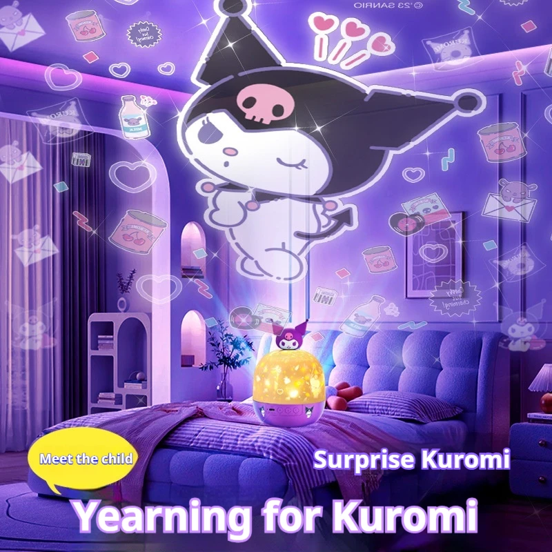 Nouveau Sanrio Kuromi ciel lampe projecteur cannelle rouleau veilleuse enfants anniversaire cadeau de noël chambre ciel lampe