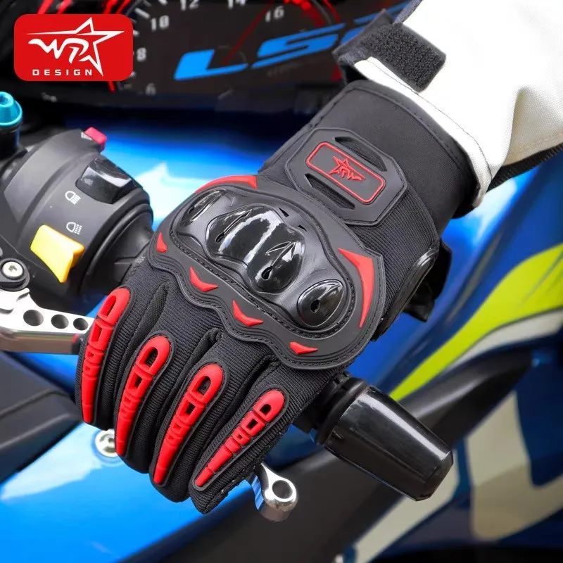 Breathable Summer Motorcycle Riding Gloves Touch Screen Anti-Fall Protection for Men Women Heavy Duty Outdoor Racing Sports