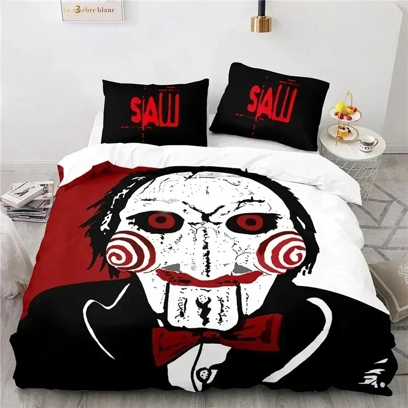 Horror Saw Movie Bedding Set Duvet Cover Sheet Printed Bed Set Pillowcase Bed Full Queen King Size Comforter Bedroom