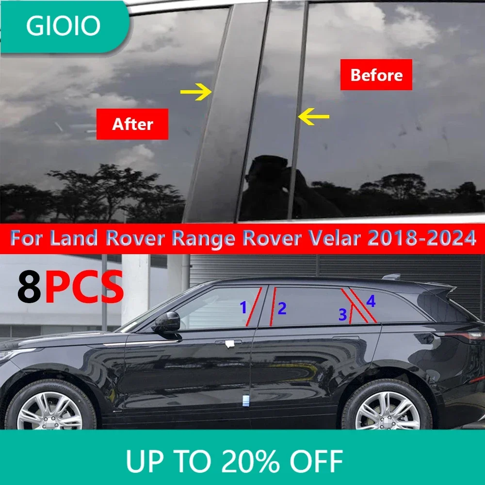 

Накладки на оконные стойки автомобиля, накладки на дверные стойки для Land Rover Range Rover Velar 2018 2019 2020 2021 2022 2023 2024, автоаксессуары