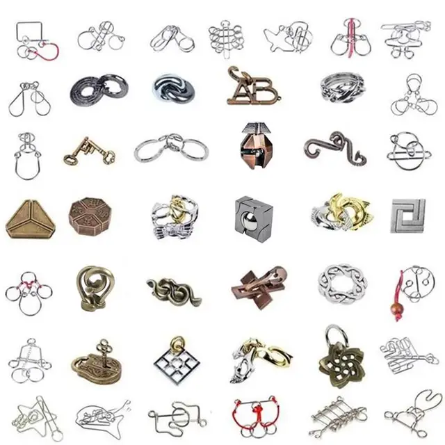 20 sztuk/zestaw metalowy zamek edukacyjna gra logiczna magiczny drut łamigłówki łamigłówki gra prezent