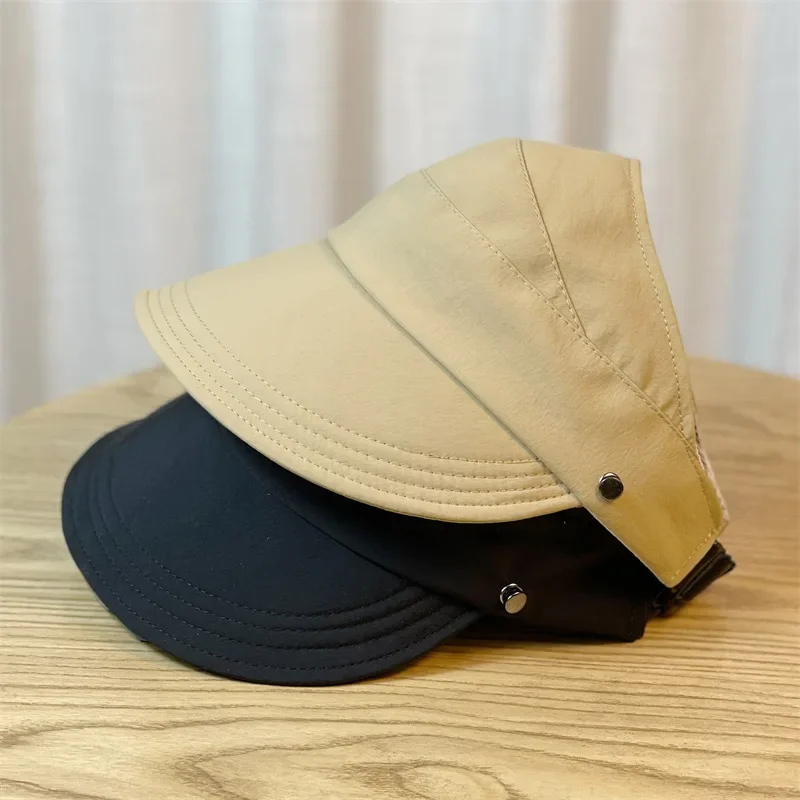Sommer Visiere Leere Top Breiten Hut Frauen Anti UV Sonnencreme Eimer Hut Weibliche Sonnenschutz Casual Strand Kappe Fischer Hut Im Freien – Detail 5