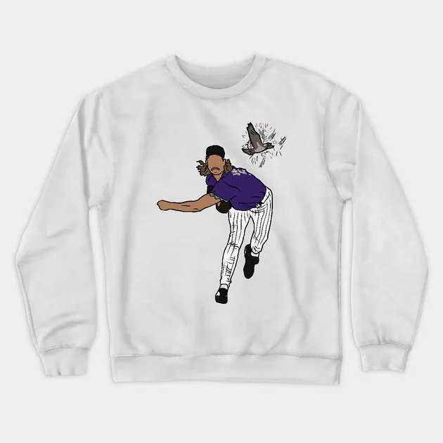 

Autumn and Winter Style Baseball Pitcher Sweatshirt, "Dynamic Baseball Pitch Cartoon" Graphic for A Trendy Look