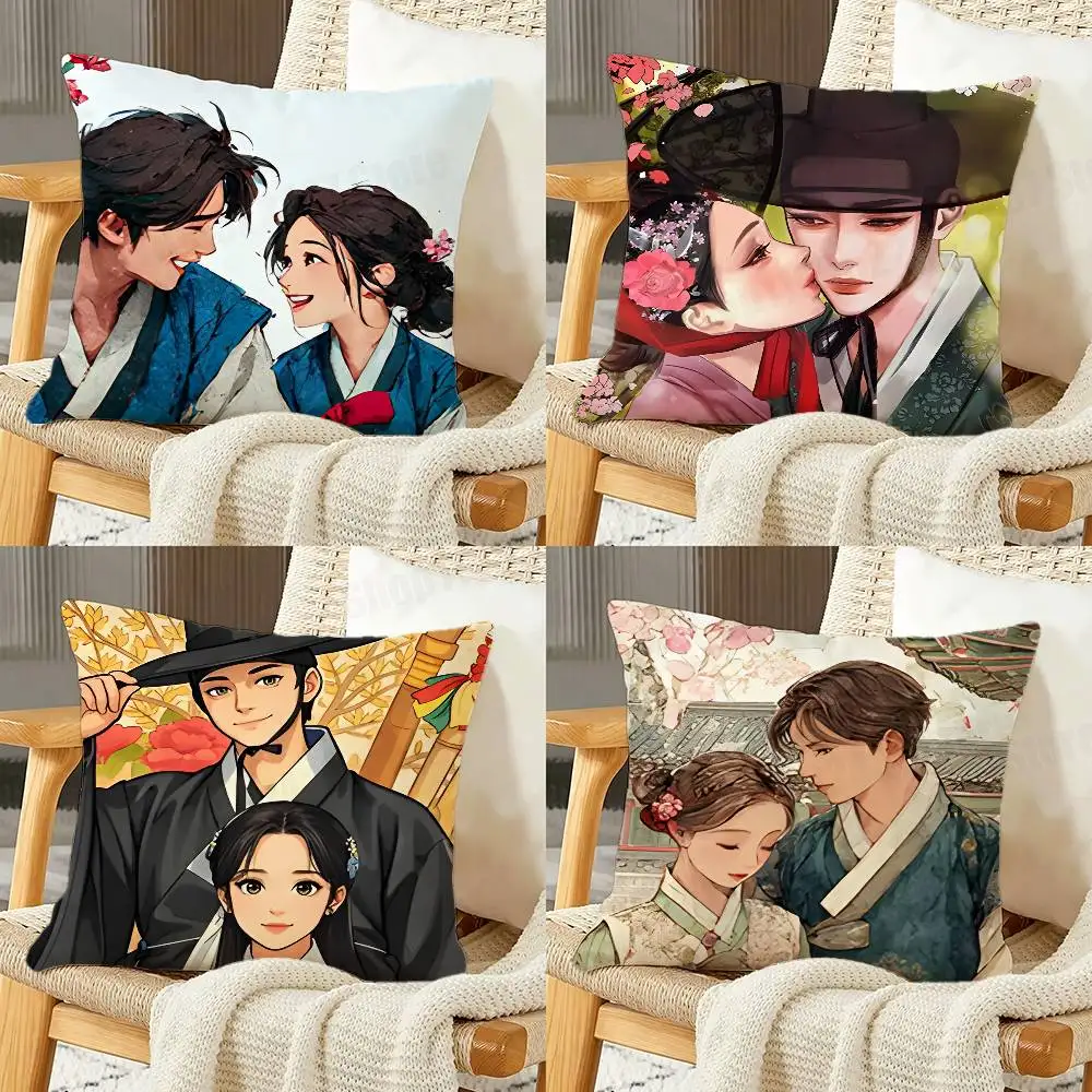 

Korean Lover Cartoon Printing Pillowcase Customized Pillow Cover for Sofa Home Decor