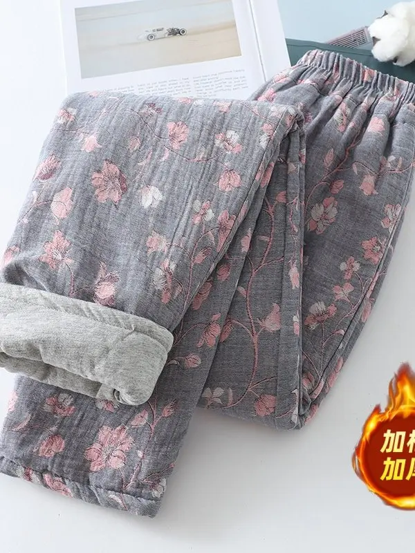 

Теплые повседневные свободные женские хлопковые брюки больших размеров, прямые, зимние, в корейском и японском стиле, удобные, для отдыха