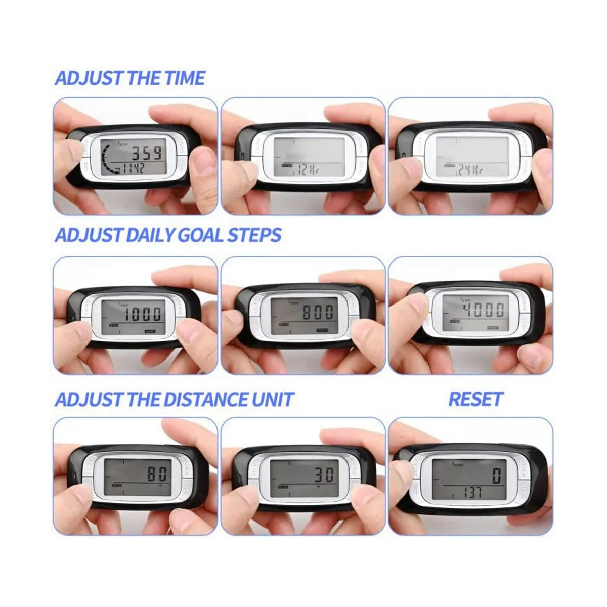 Pedometer for Walking,Screen Pedometer with Clip and Lanyard Simple Walking Step Counter Accurate 3D Pedometer