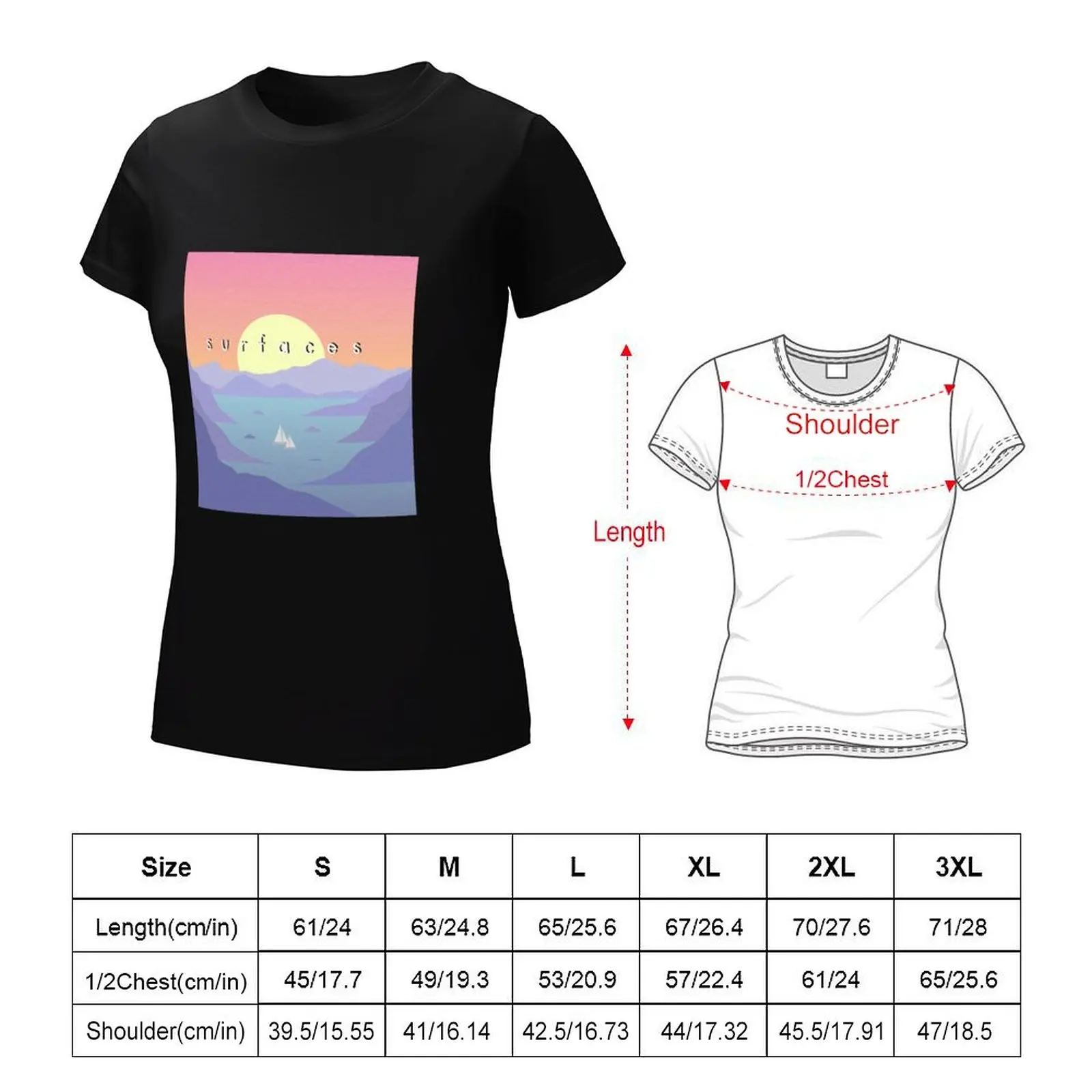 SURFACES HORIZONS ALBUM T-Shirt Blouse hippie clothes t shirts for Women graphic