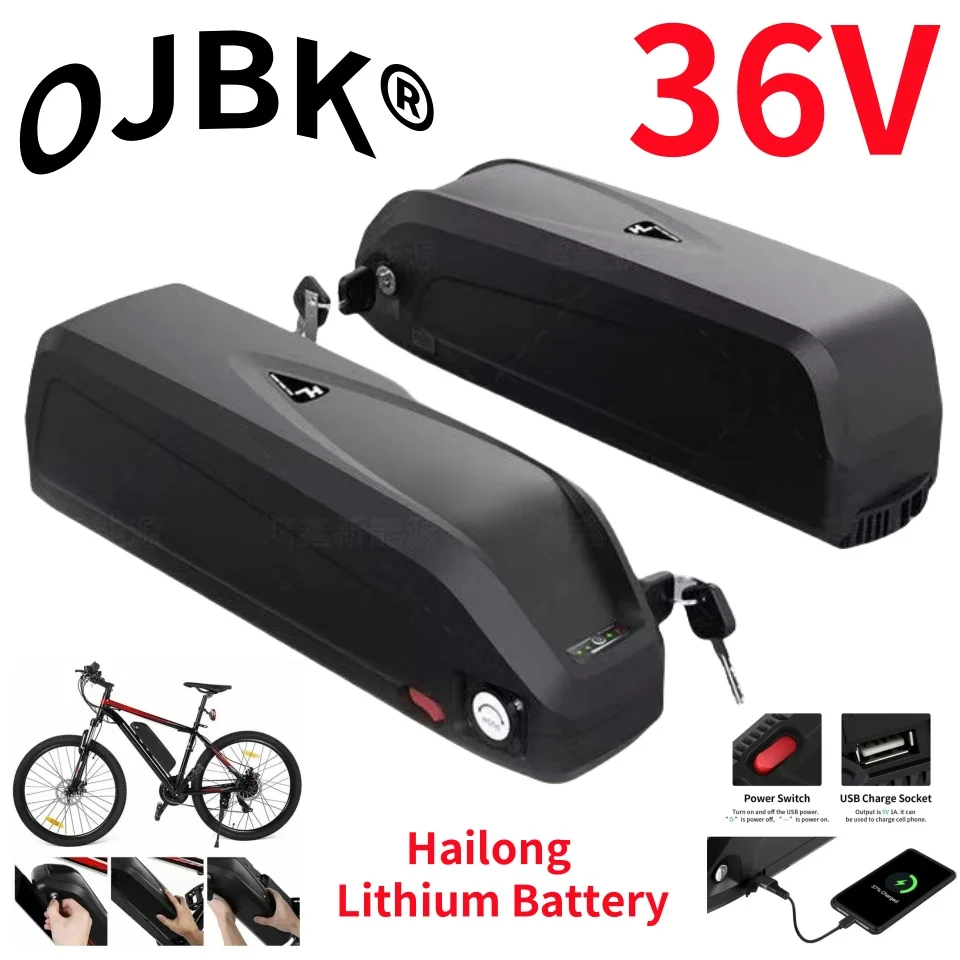 Hailong - Original electric bicycle battery, 36V 30ah 40ah, suitable for 200W-1000W motors, free shipping and gift charger