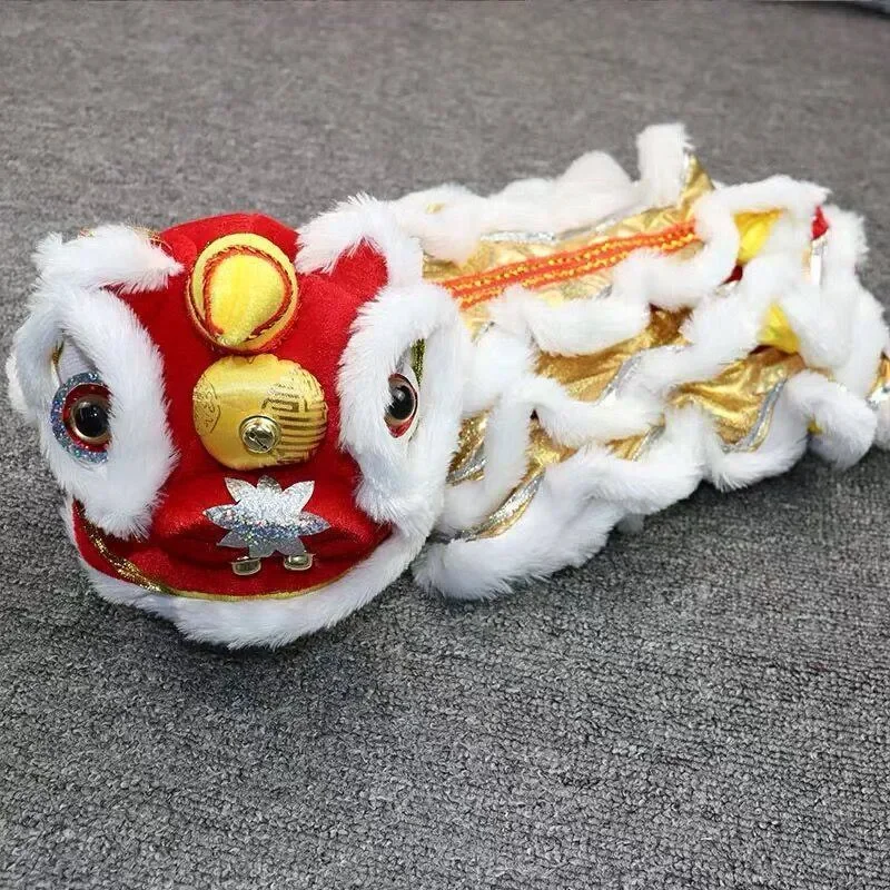 Cute Pet Lion Dance Costume for Cats and Small Dogs Festive Chinese New Year Outfit Warm Winter Teddy Bear Clothes for Puppy