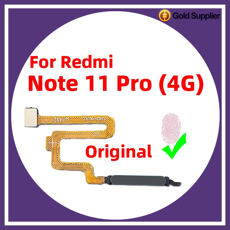 

Original For Xiaomi redmi note 11 pro Fingerprint Sensor Home Return Key Menu Power Button Flex Ribbon Cable