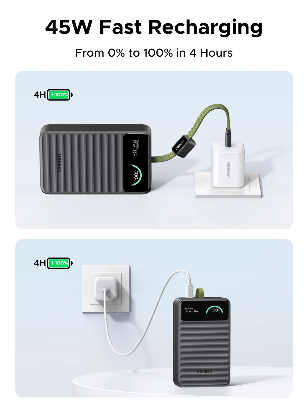 【Nowy CCC】UGREEN 45W Power Bank 20000mAh Przenośny PowerBank do iPhone 17 Pro Max Samsung Telefon Zewnętrzna Bateria 40W Ekran TFT — zdjęcie produktu 3