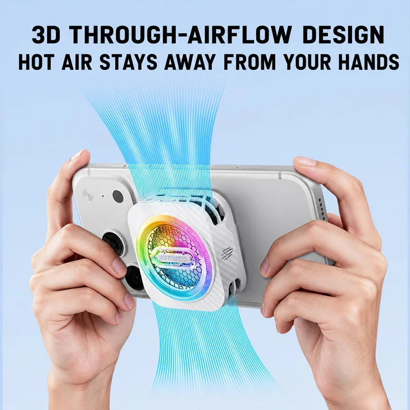 Nubia Red Magic Magnetic Cooler 6 Promax, 33W Peak Semiconductor Mobile Phone Cooler, ‑21 ℃ Fast Cooling Rgb Light Silent Fan, Magsafe-Compatible Phone Cooler, Suitable for Gaming Live Streaming, Holiday Gifts, Gamers, Phone Cooling.