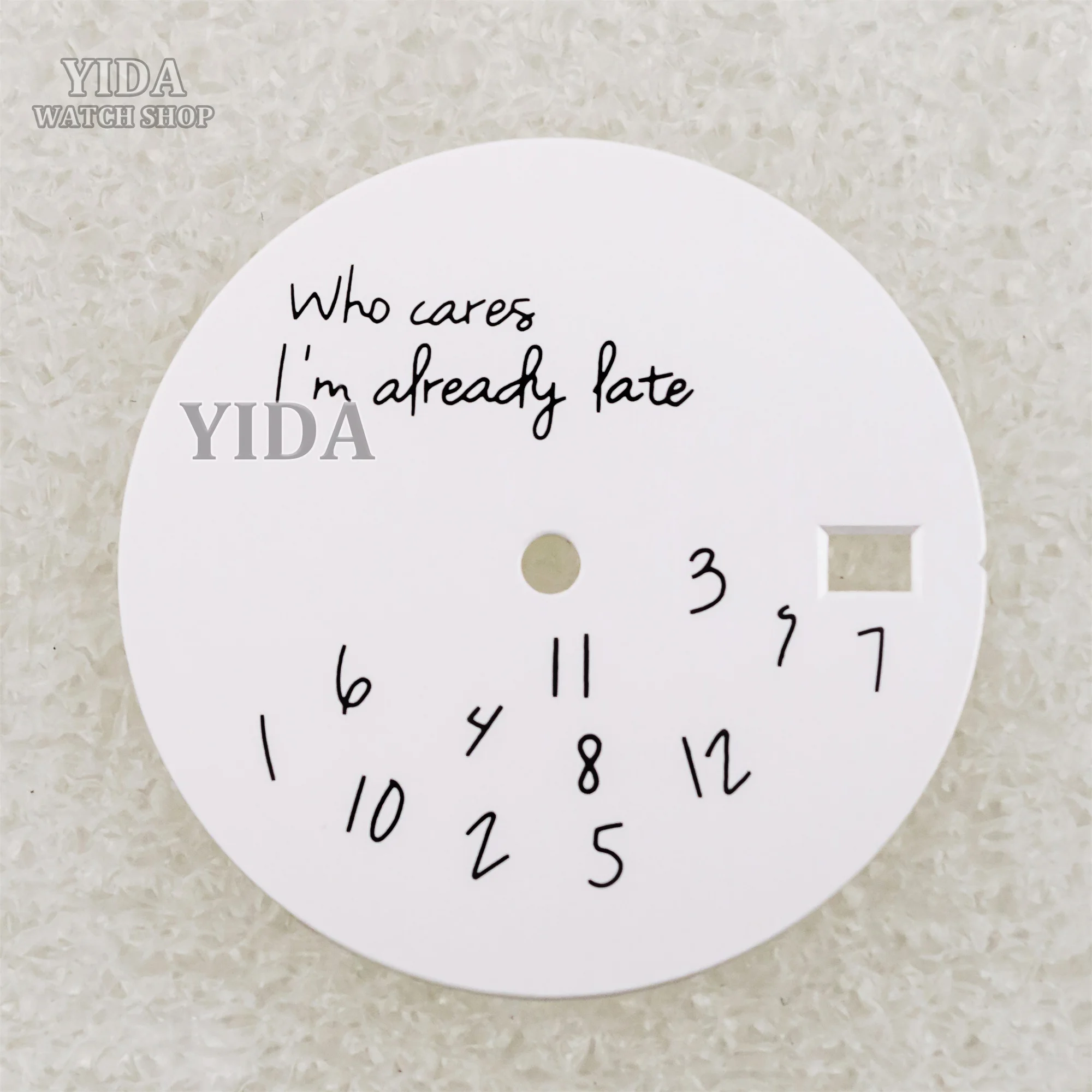 Modified Watch Dial 28.5mm DIY Watch Faces Fits NH35/4R36 Movement Who Cares Lt's Already Late Replacements Repair Tools Parts