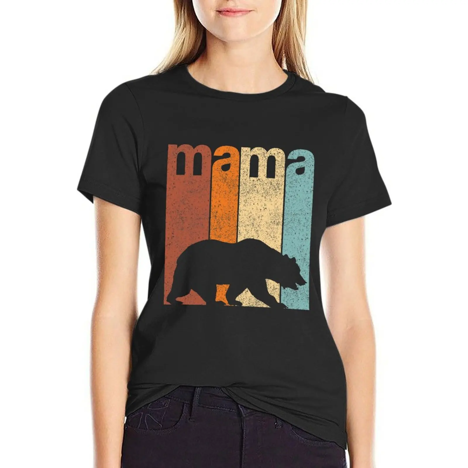 

Mama Bear Mother's Day T-Shirt Female clothing lady clothes graphics Women's summer blouses 2024