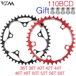 VXM MTB Bicycle 110BCD Narrow Wide Tooth Chain 36T-58T Sprocket, Crank, Crown Ring, and Crank Set Parts and Accessories 110 BCD