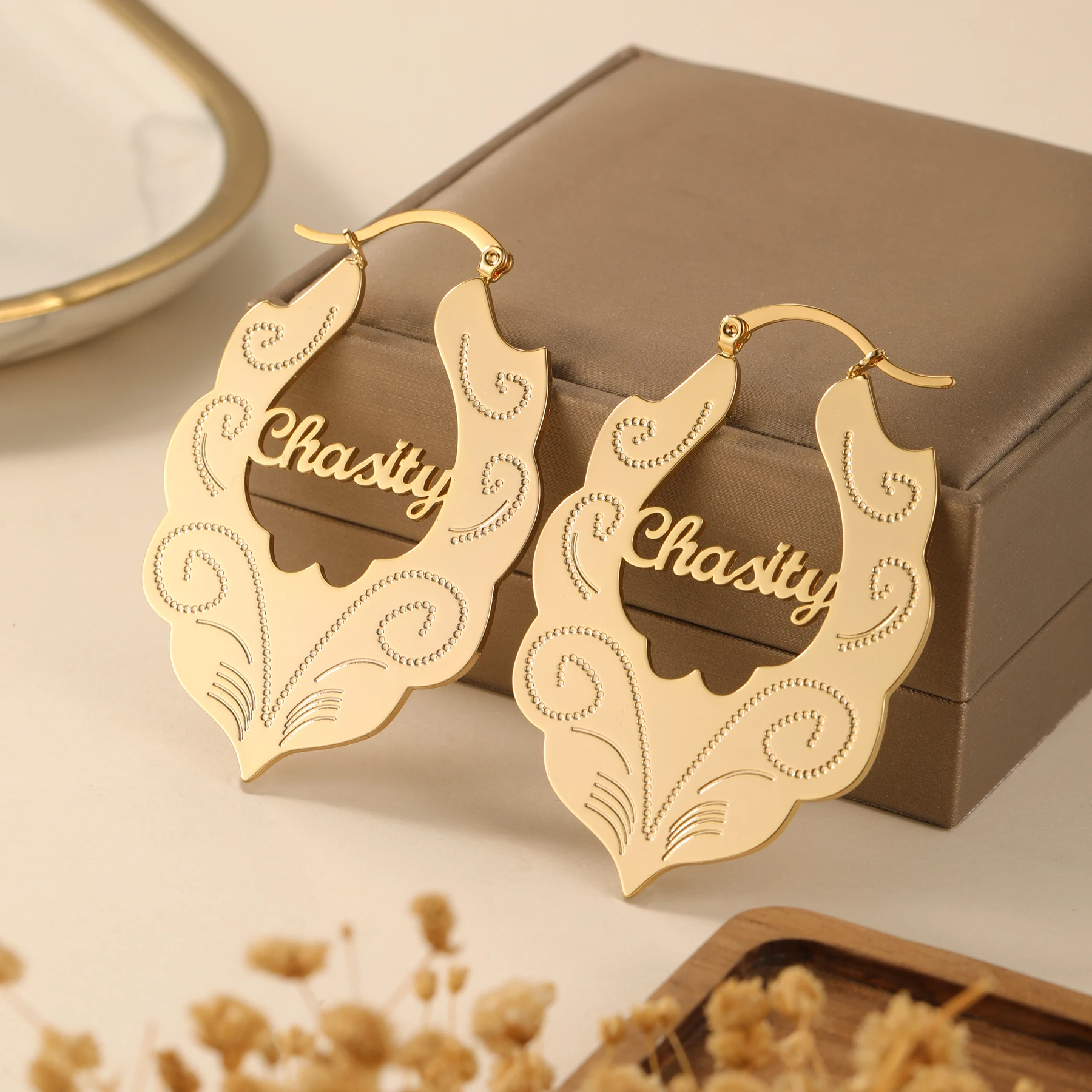 

2025 Trend Custom Earrings Woman Stainless Steel Gold Silver Personalized Luxury Jewelry Valentine'S Day Birthday Gifts For Girl