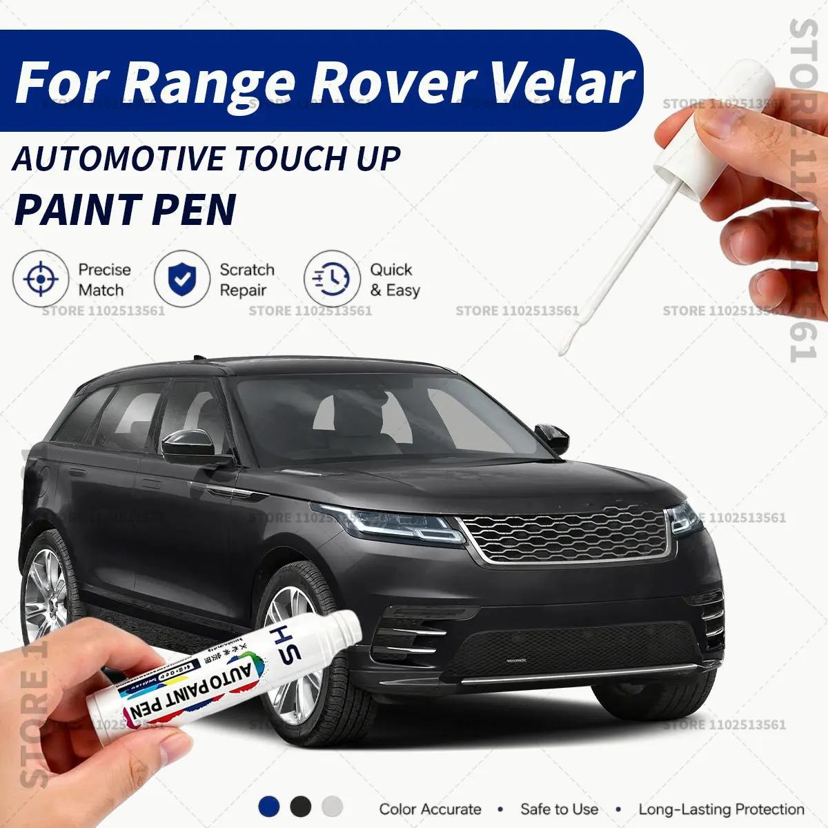 For Range Rover Velar Professional Car Touch Up Paint Pen Scratch Repair Paint Brush for Automotive Paint Restoration White Blue