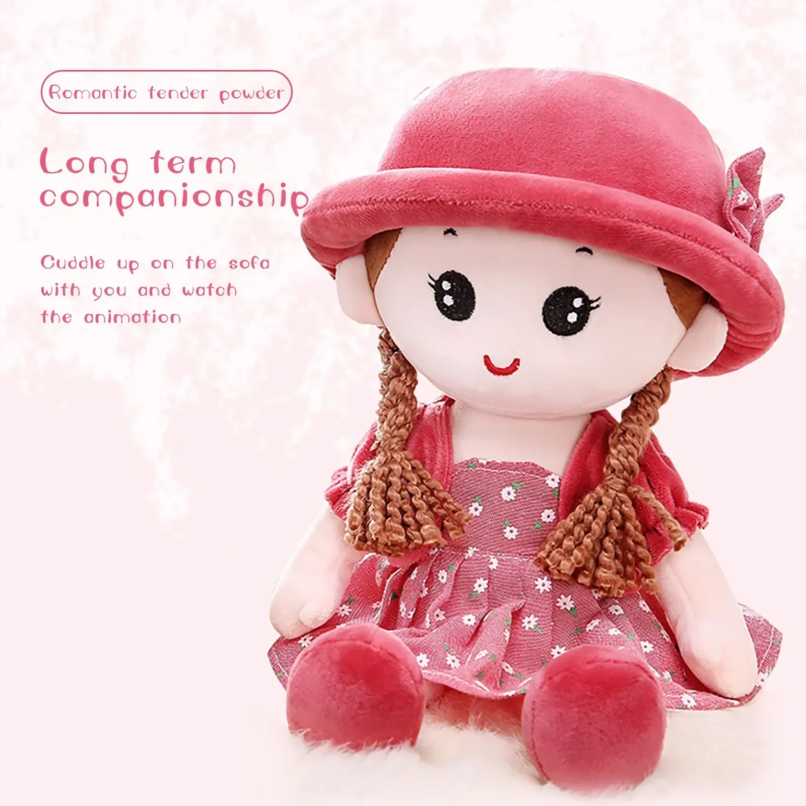 35cm Baby Girl Rag Doll With Removeable Hat Skirt Sweetheart Rag Doll Cozy Cuddle Soft Baby Doll Sleeping Plush Doll For Kids