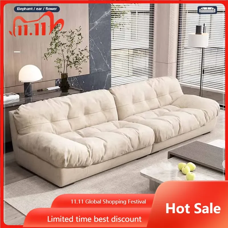 New Arrival Living Room Sofas Simple Relaxing Wood European Floor Lazy Sofa Modern Nordic White Divani Da Soggiorno Furniture