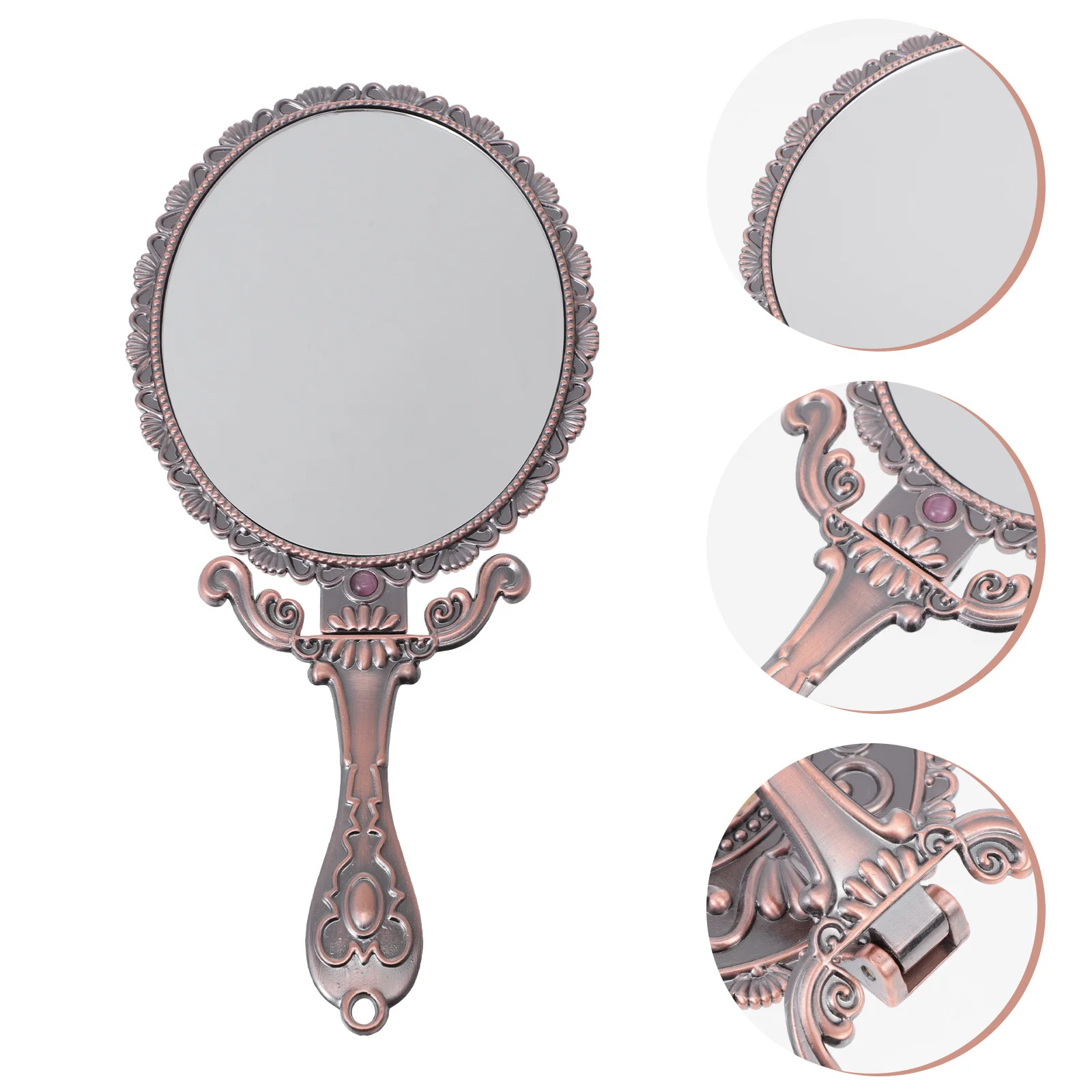 Handheld Mirror Practical Foldable Portable Mirror Chic Design for Women Makeup Touch-Ups