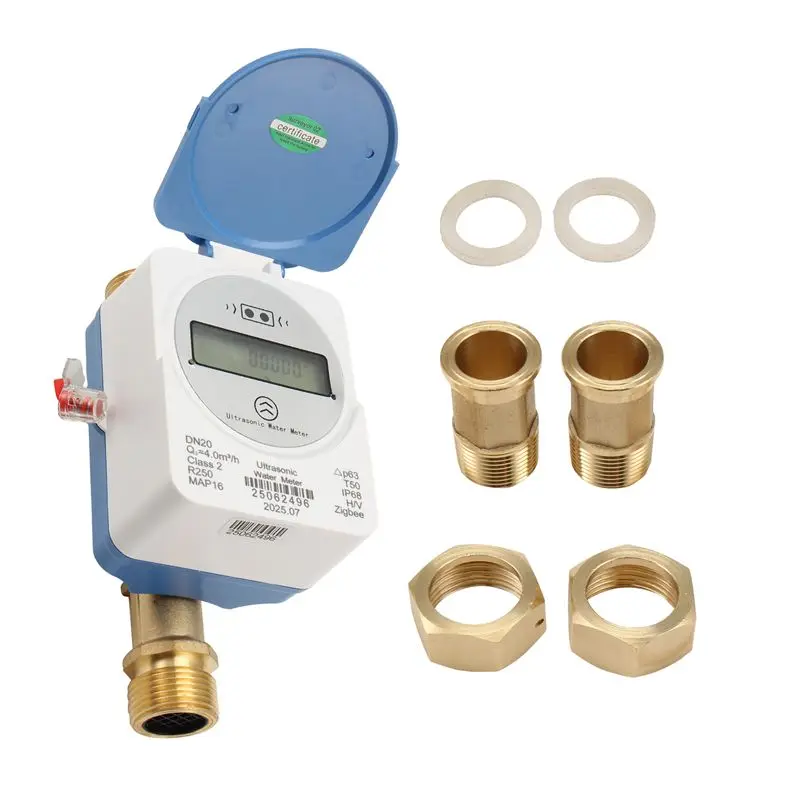 A97I-LCD Digital Display Tuya Zigbee Smart Ultrasonic Water Meter DN20 IP68 Waterproof Flow And Consumption Monitoring
