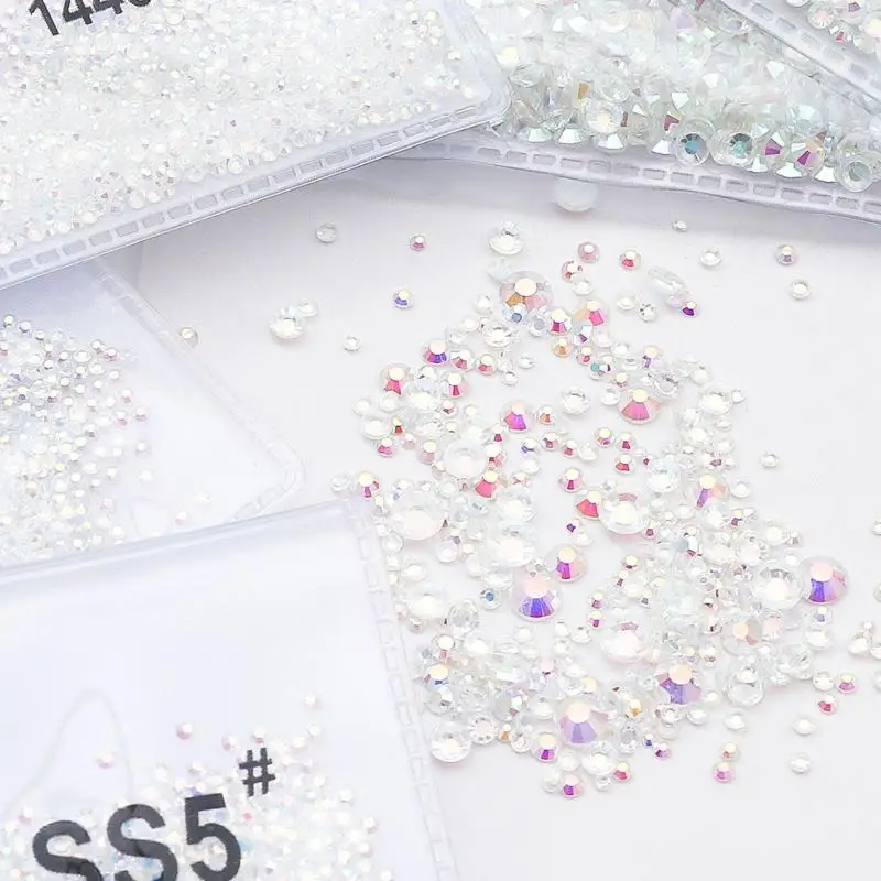 Mixed AB Flat Bottom Colour Nail Rhinestone Shine Nail Accessories Nail Art DIY Nails Accessories Decoration Charms