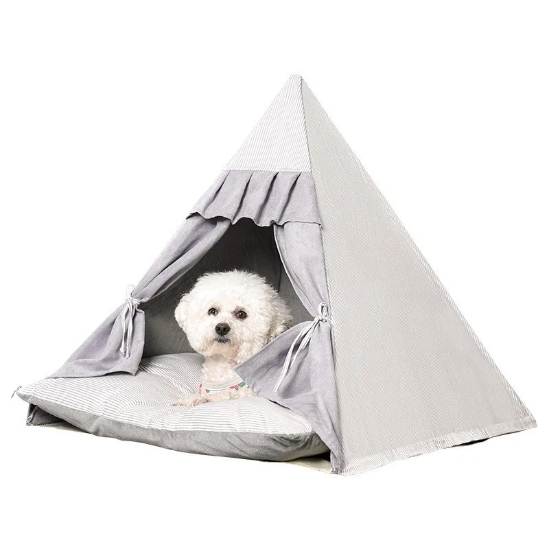 

Luxury Foldable Cotton Fabric Pet Dog Teepee Portable Outdoor Foldable Pet Tent