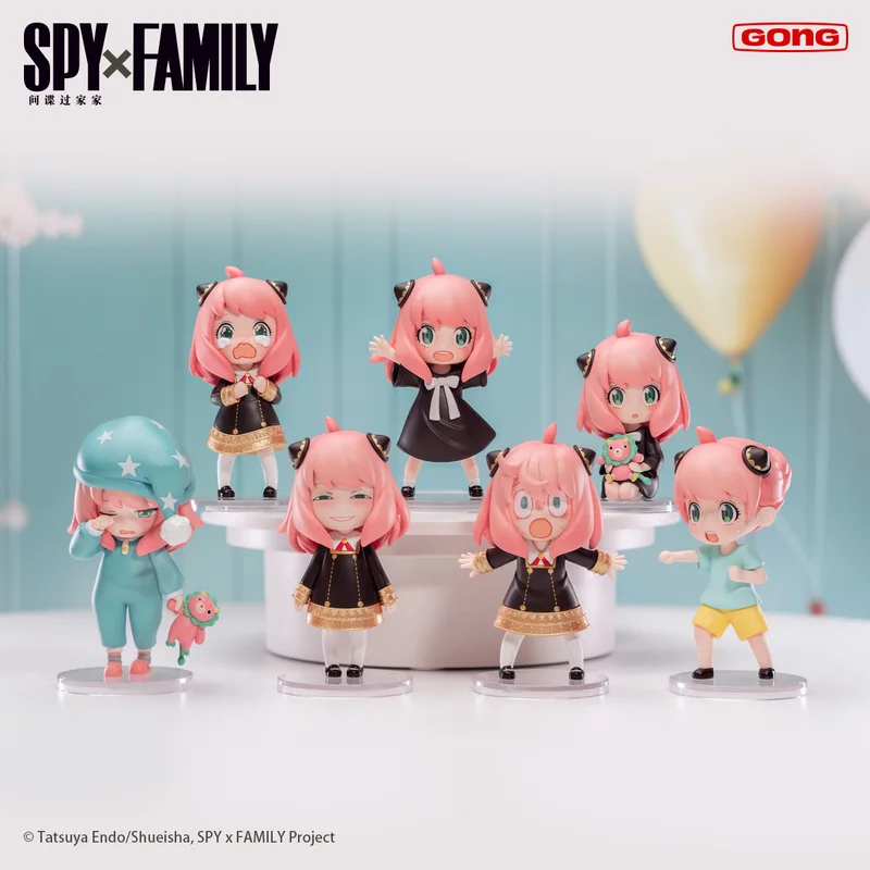 Replica 1:1 Spy×Family Anya Forger Daily Blind Box Figure Animation Surrounding Figures Statues Desktop Ornaments Toy Gifts