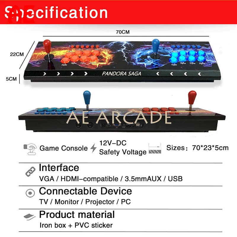 3D Pandora Saga Box EX WIFI 10888 in 1 Save Function Multiplayer Retro Arcade Game Console Cabinet Support Adding Games